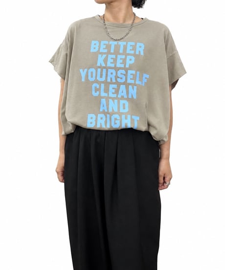 【siro de la bonte | '27 Spring Collection】30/-highgauge cotton message　tuck Ｔshirt R713222