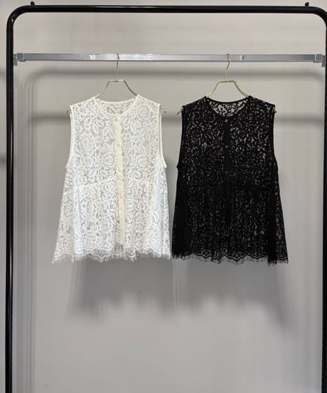 【MARGAUX VINTAGE | '27 Spring Collection】 総レースノースリーブベスト   BL 27024／3月上旬から4月上旬発送予定