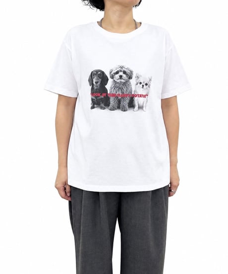 【siro de la bonte | '27 Spring Collection】soft cotton dog or cat? Tshirt(レディースサイズ） R713224