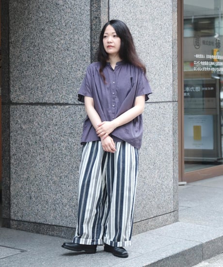 [Brocante / ブロカント]  36-0322X インドボイル フロンセシャツ