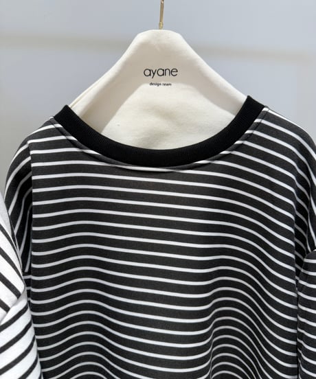 【ayane '26 winter collection】876835 裏起毛ボーダーワンピース