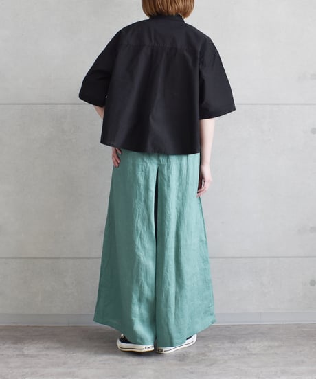 【AUG】 862114 シアー クロップド刺繍シャツ｜5分袖