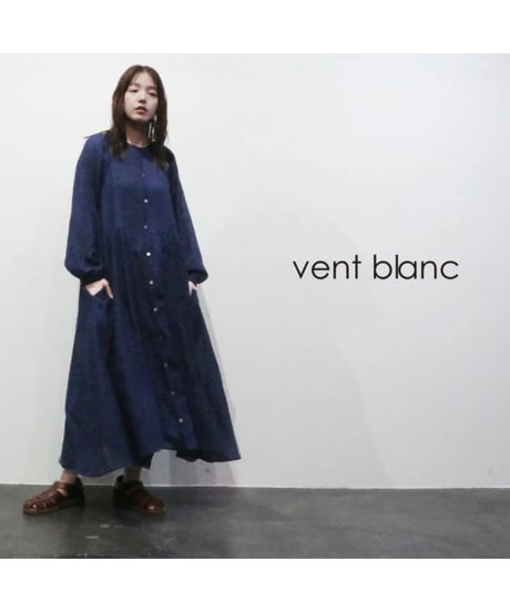 【vent blanc】 VBO261491 コットンローン ピンタック デザインシャツブラウス