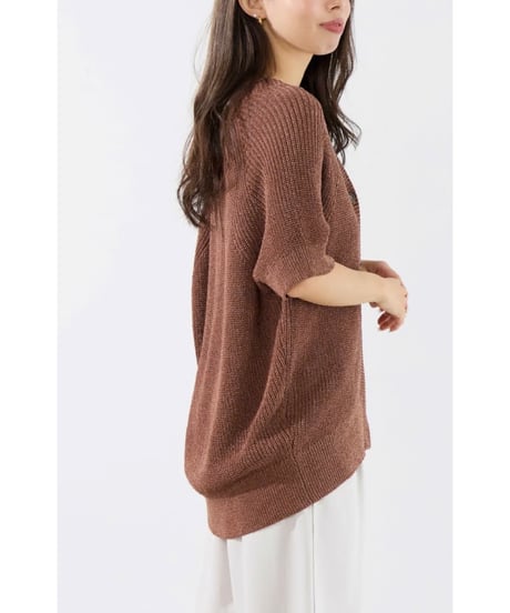 【MICA&DEAL】 0126208113 ペーパーヤーンニットカーディガン