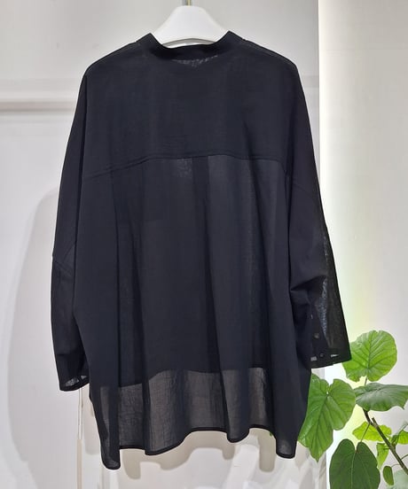 【cafune】635941 バンドカラーシアーブラウス