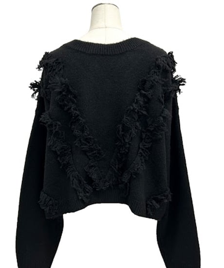 【ayane '26 winter collection】876834 フリンジニットカーディガン