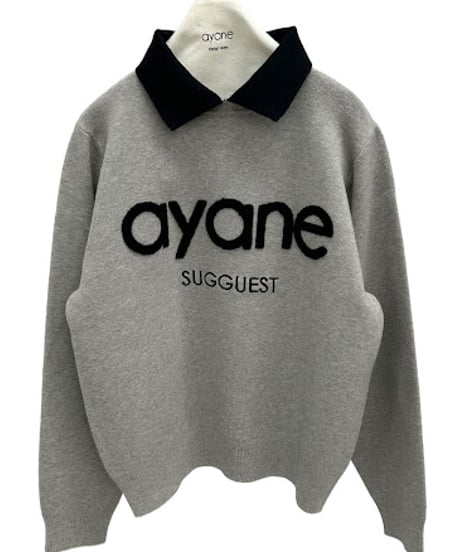 【ayane '26 winter collection】876827 ステンカラーロゴニット
