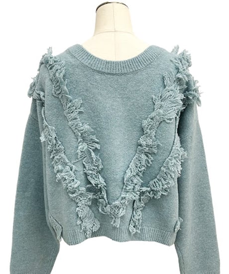 【ayane '26 winter collection】876834 フリンジニットカーディガン