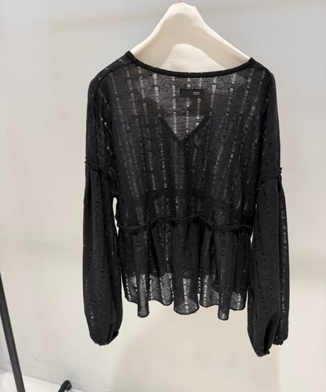 【ayane '26 winter collection】876832 ラダーニットペプラムブラウス
