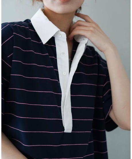 【alee】 861124 ボーダーポロTee