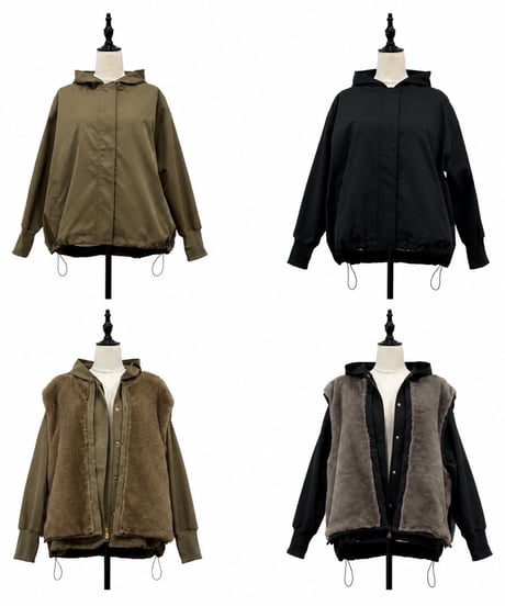 【siro de la bonte 26AW】R653314 solid twill mountain jacket（ecofurライナーセット）