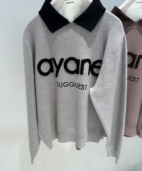 【ayane '26 winter collection】876827 ステンカラーロゴニット