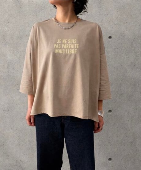 全国送料185円【siro de la bonte】R643208 message Tshirt（ｸﾞﾘｯﾀｰ）30/-highgage cotton