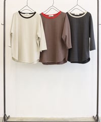 【LE MELANGE| '27 Spring Collection】マルチボーダー七分袖ラグランT 8711010／２月下旬から３月中旬発送予定