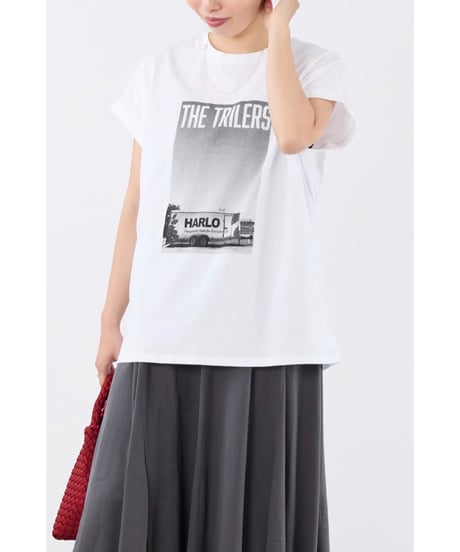 【MICA&DEAL】  0126209203 接触冷感-フォトプリントフレンチスリーブT-shirt