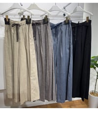 【ayane 26MID SUMMER】836607　リネン混スラブワイドパンツ