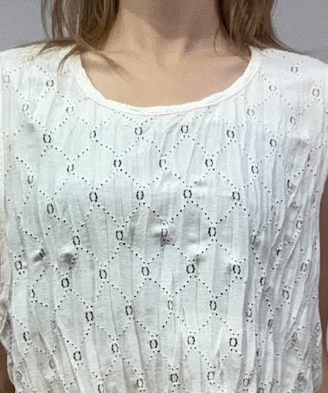 【PRIORITY | Pre-Order '27 Spring Collection】クリンクルレースタンク P71005JT／1月中旬より発送予定