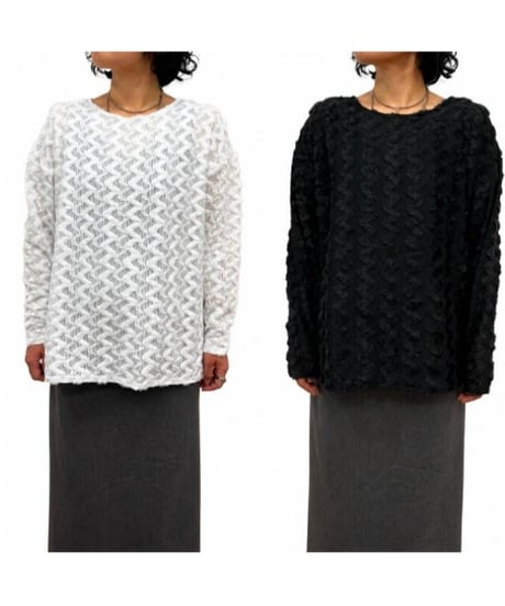早期ご予約送料無料！【siro de la bonte 26AW】R653201 fringe Jacquard L/S pullover