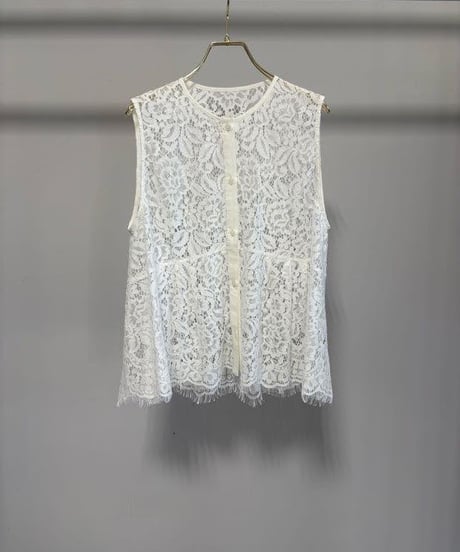 【MARGAUX VINTAGE | '27 Spring Collection】 総レースノースリーブベスト   BL 27024／3月上旬から4月上旬発送予定