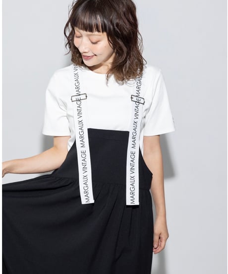 【MARGAUX VINTAGE | '27 Spring Collection】 ロゴストラップスカート  AL 27019／2月上旬から3月上旬発送予定
