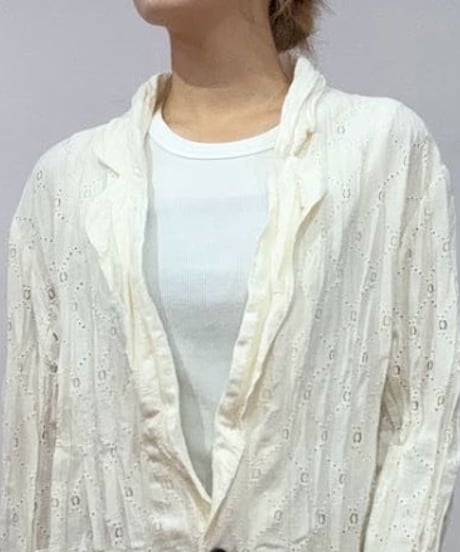 【PRIORITY | Pre-Order '27 Spring Collection】クリンクルレースジャケット P71010JT／1月中旬より発送予定