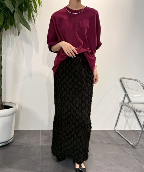 【cafune】  635603　fringe jacquard tight skirt
