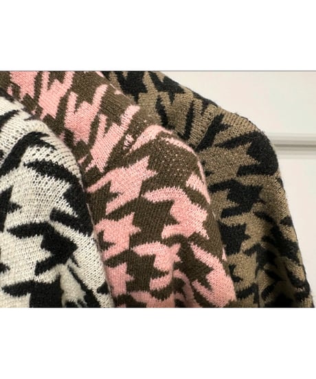 【MARGAUX VINTAGE 26AW】MG  KN - 26134 - A 千鳥柄ニットZIPカーディガン