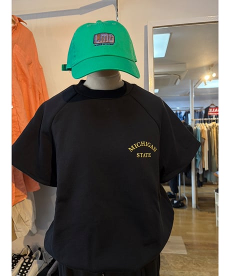 【allee】 851324 配色ラグラン半袖スウェット