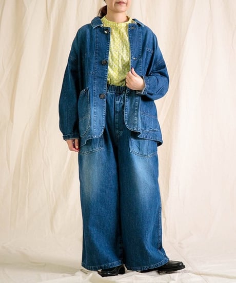 [Brocante / ブロカント]  36-0323X インドプリント(チェック) フロンセシャツ