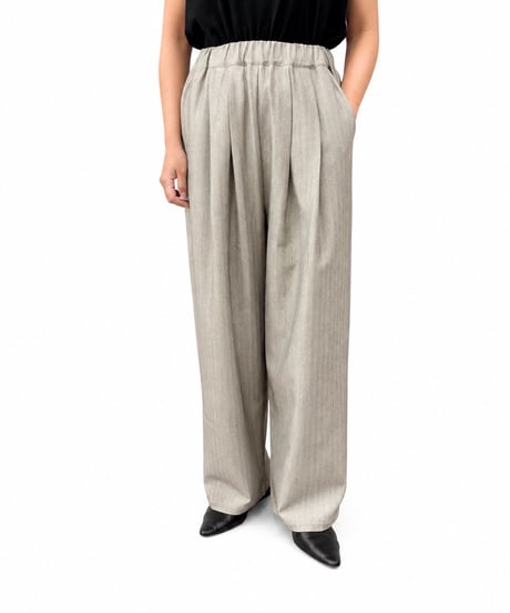 【siro de la bonte 26AW】R653307 herringbone tuck easy pants