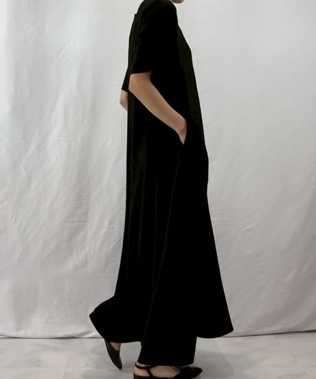 【cafune】625102 2サイズ展開 mat stretch georgette flare onepiece