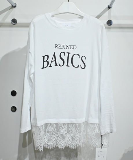 【TenuE】 26040201 裾レースロゴカットソー