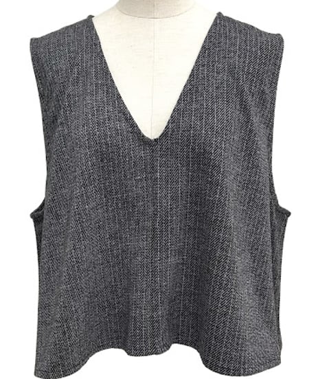 【ayane '26 winter collection】876817 ヘリンボーンジャガードポンチベスト
