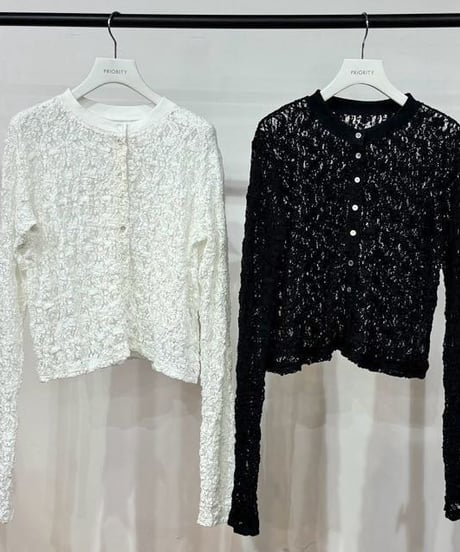 【PRIORITY | '27 Spring Collection】 コットンレース カーデ P71113BF／１月下旬から２月下旬発送予定