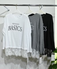 【TenuE】 26040201 裾レースロゴカットソー