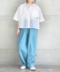 全国送料185円【AUG】 862114 シアー クロップド刺繍シャツ｜5分袖