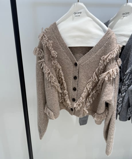 【ayane '26 winter collection】876834 フリンジニットカーディガン