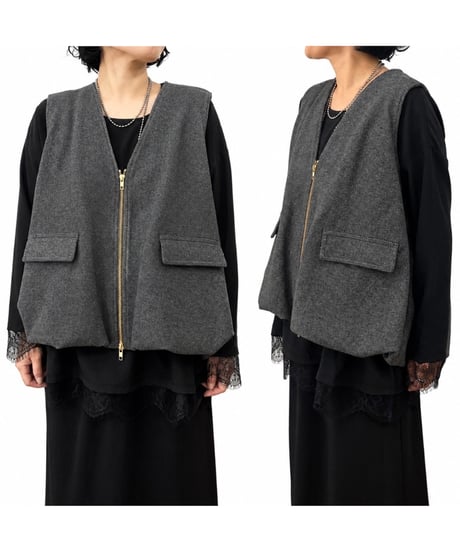 【siro de la bonte 26AW】R653310 light melton balloon vest