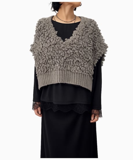 【siro de la bonte 26AW】R653103 mohair poodle short vest