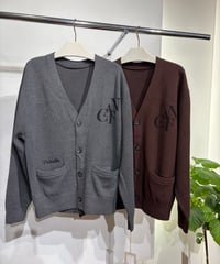 【cafune】 Vネックロゴコットンカーディガン　635954