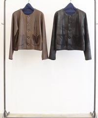 【LE MELANGE | '27 Spring Collection】 LEATHER LIKE JERSEYライトジャケット 8711801／２月上旬から２月下旬発送予定