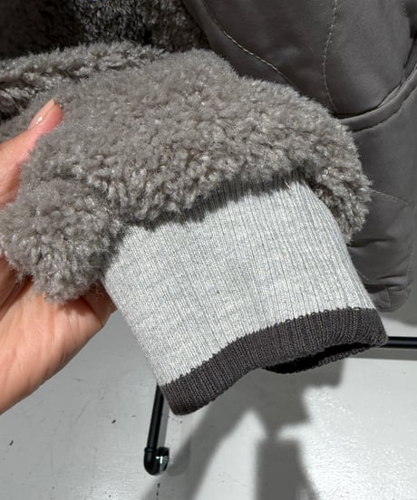 【ayane '26 winter collection】876816 ボア×中綿キルトノーカラーブルゾン