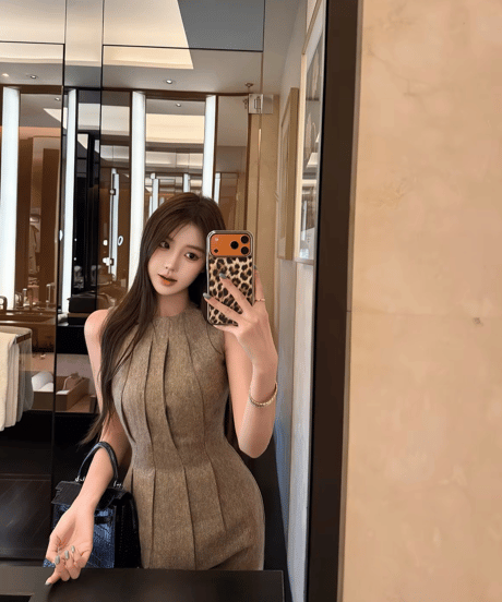 Classical Tweed Sleeveless Flare Dress