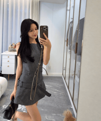 Sculpted Waist Mini Dress
