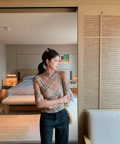 Plaid Off Shoulder Top