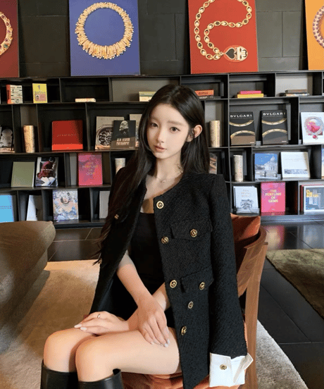 Classic French-Style Tweed Jacket