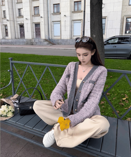 Luxe Trim Bouclé Cardigan