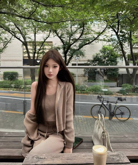 3-Piece Knit Loungewear Set【Brown】