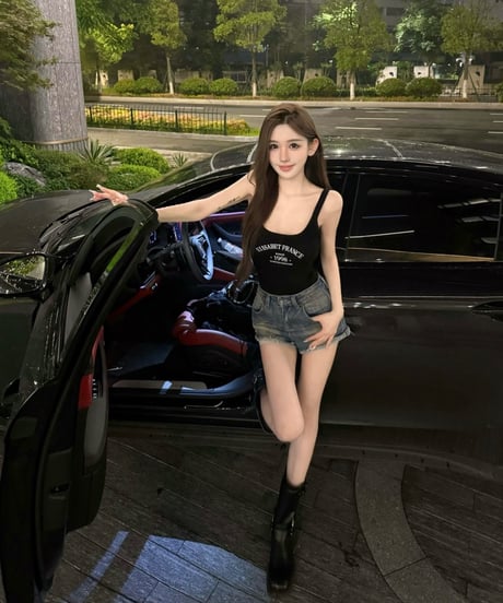 Fitted Bodysuit + Washed Denim Shorts