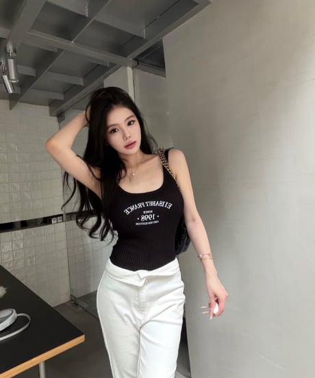 Fitted Bodysuit + Washed Denim Shorts